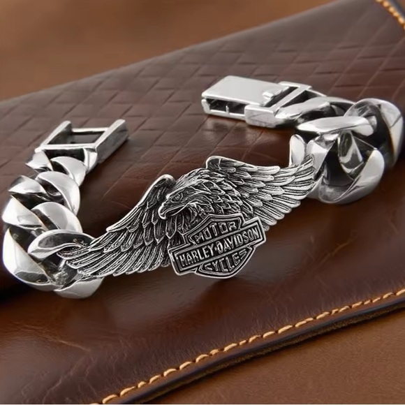 Harley-Davidson Silver Eagle Men's Bracelet - Picture 2 of 7